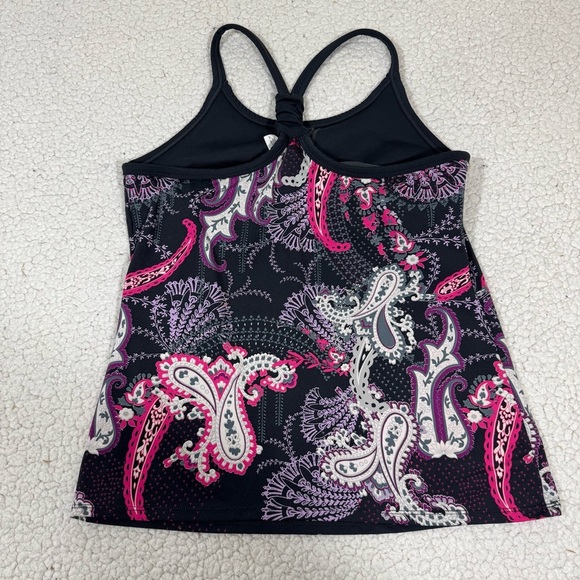 Athleta Pavitra Athletic Tank Top Women’s M Racerback Paisley Pink Shelf Bra - Picture 3 of 5